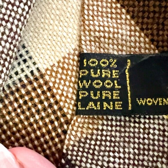 Vintage Scottish Plaid Check Classic Woven Tie Brown Gray 100% Pure Wool - Picture 6 of 7